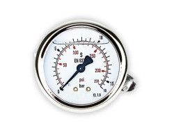 Glycerínový tlakomer d63mm 0-16 BAR ZADNÝ výstup 1/4"